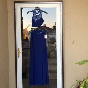 2 piece dress with diamond sequins